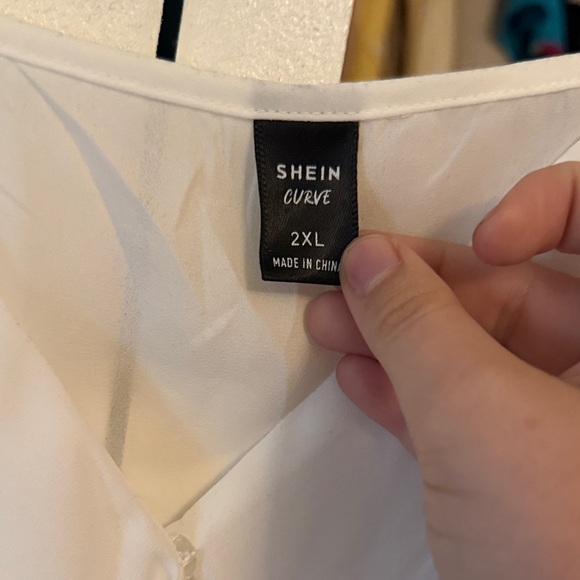 SHEIN Curve White Blouse bodysuit - Picture 2 of 4